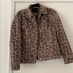 Leopard print denim jacket